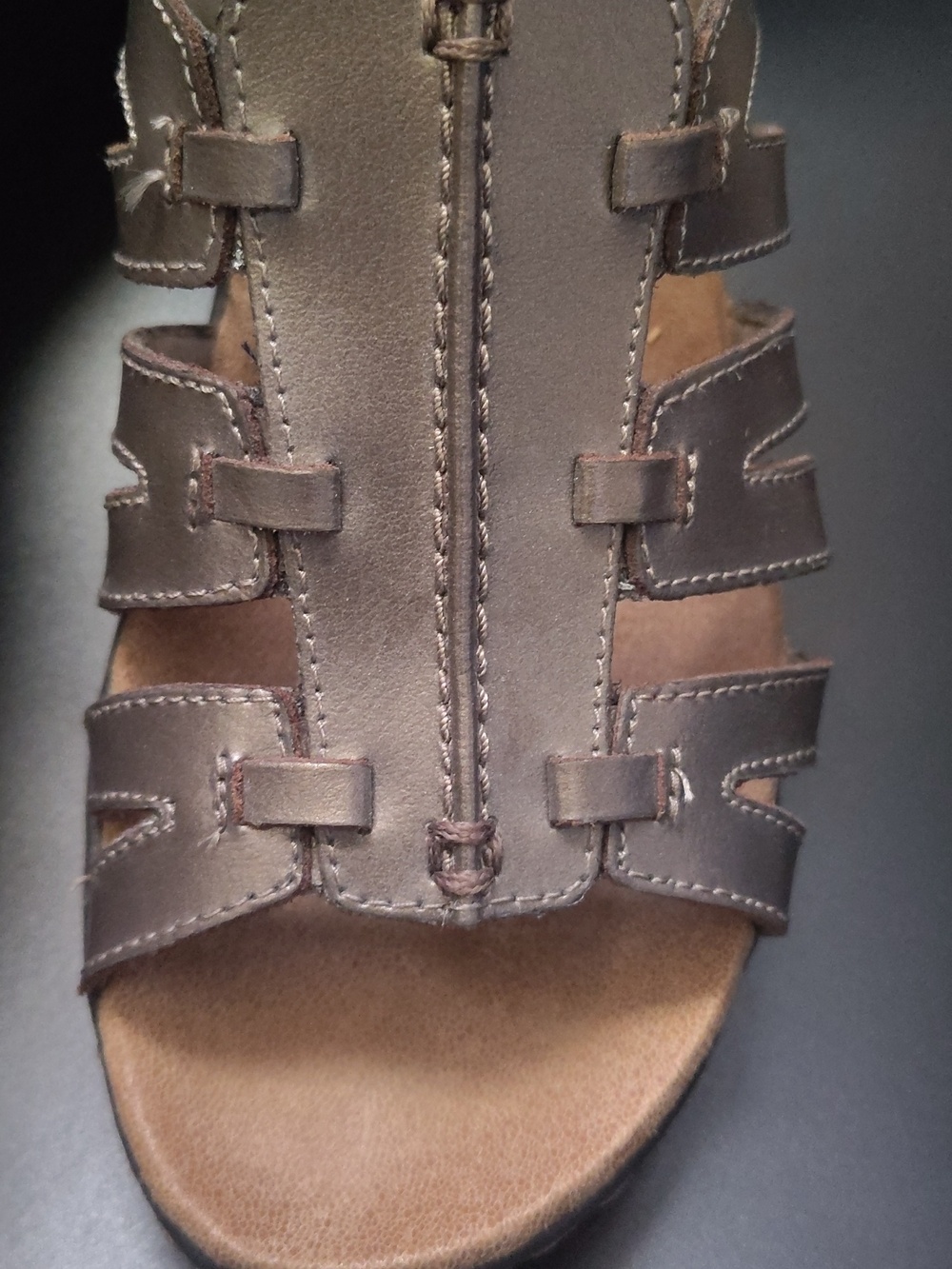 Clarks Brown Leather Strappy Slingback Sandals - Picture 4 of 4